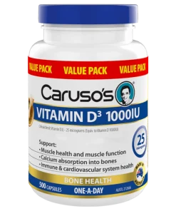 Caruso’s Vitamin D3 1000IU 500 Capsules