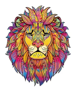 WOODEN PUZZLE JIGSAW ANIMALS LION