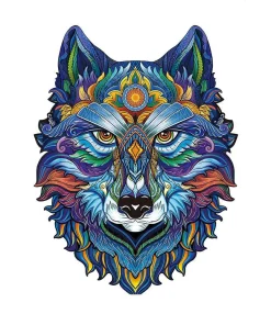 WOODEN PUZZLE JIGSAW ANIMALS WOLF